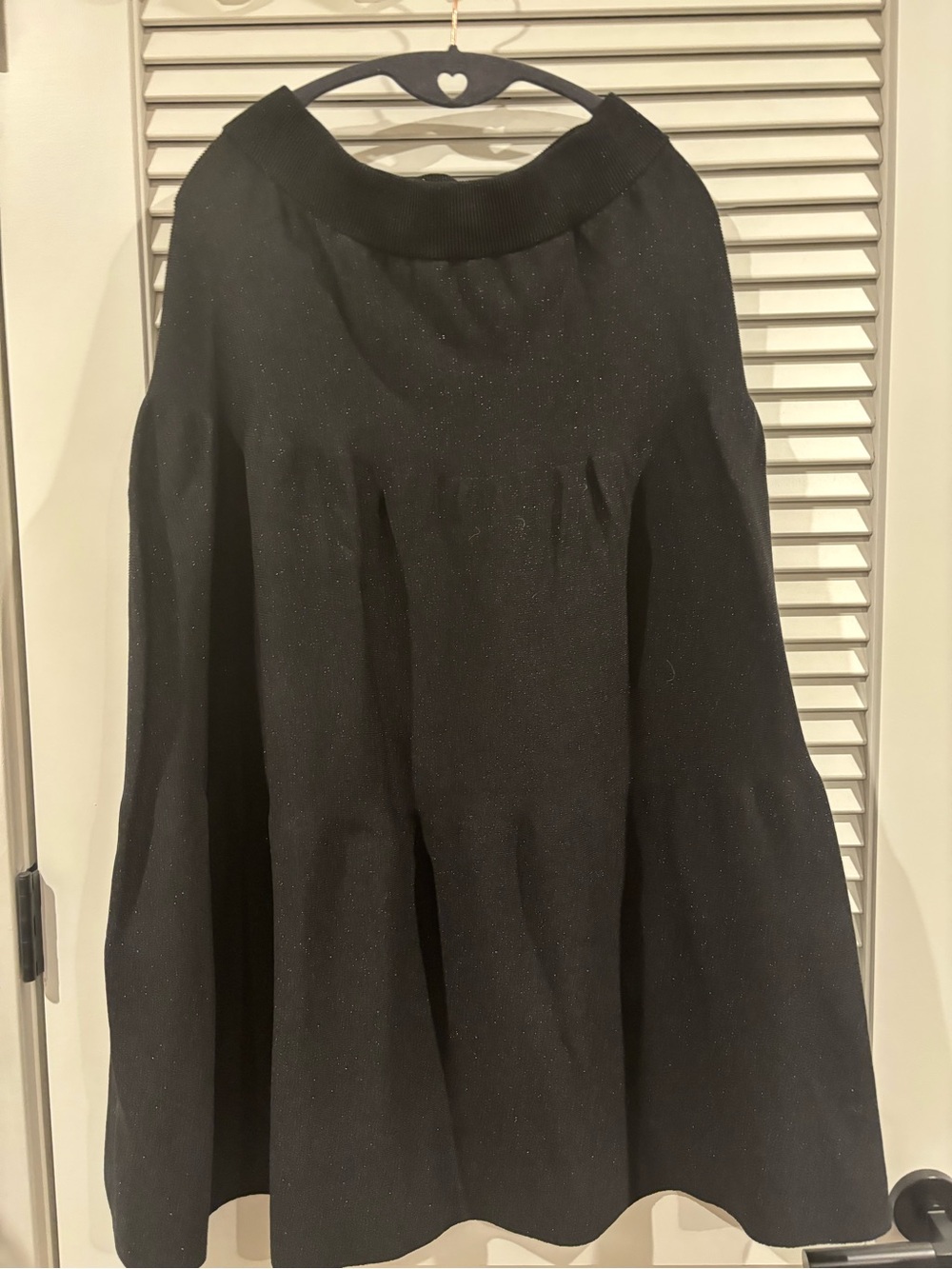 BA6 NWT XL Black Shimmer Knit Modest Flare Skirt A-Line